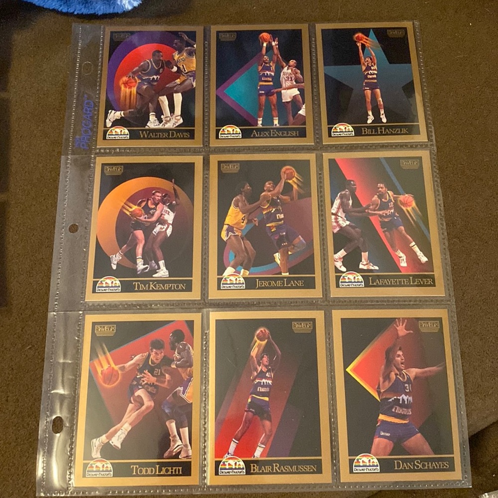 NBA Denver Nuggets Basketball trading card lot of 9 skybox
